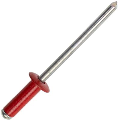 AERZETIX Lot de 25 Rivets aveugles Ø4x12 mm à tête plate RAL 3000 rouge feu en aluminium/acier pour assemblage rapide, pratique et finition esthétique - Publicité AERZETIX Lot de 25 Rivets aveugles Ø4x12 mm à tête plate RAL 3000 rouge feu en aluminium/acier pour assemblage rapide, pratique et finition esthétique - Publicité