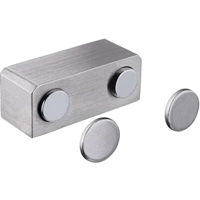 Gedotec Aimant de porte en verre collable, pièce, double fermeture magnétique, acier inoxydable brossé, plaquettes magnétiques mobiles - Publicité Gedotec Aimant de porte en verre collable, pièce, double fermeture magnétique, acier inoxydable brossé, plaquettes magnétiques mobiles - Publicité