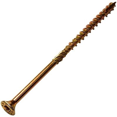 AERZETIX C44474 Lot de 100 Vis à bois Ø5x100 mm tête fraisée à empreinte étoile T25 en acier zingué jaune assemblage filetage serrage fixation charpente contreplaqués agglomérés mélaminés - Publicité AERZETIX C44474 Lot de 100 Vis à bois Ø5x100 mm tête fraisée à empreinte étoile T25 en acier zingué jaune assemblage filetage serrage fixation charpente contreplaqués agglomérés mélaminés - Publicité