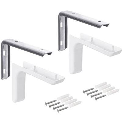 Gedotec Console étagère support en métal pour montage mural LEON Angle support tablette avec profondeur: 24 cm Capacité de charge jusqu'à 20 kg Incl. materiel fixation 2 Pièces - Publicité Gedotec Console étagère support en métal pour montage mural LEON Angle support tablette avec profondeur: 24 cm Capacité de charge jusqu'à 20 kg Incl. materiel fixation 2 Pièces - Publicité
