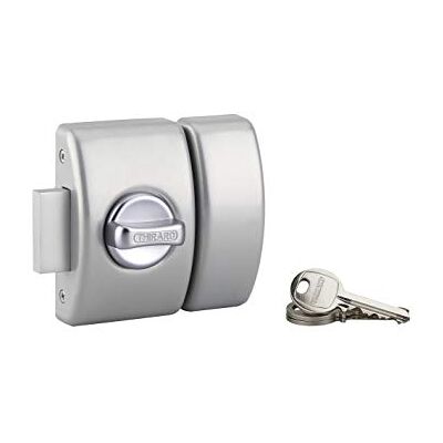 THIRARD Verrou à Bouton Design 5 pour Porte d'Entrée Cylindre Laiton 45 mm Ø 23 mm Acier Époxy Argent 3 Clés Plates Crantées Sécurité Domestique Hauteur 94 mm Largeur 60 mm - Publicité THIRARD Verrou à Bouton Design 5 pour Porte d'Entrée Cylindre Laiton 45 mm Ø 23 mm Acier Époxy Argent 3 Clés Plates Crantées Sécurité Domestique Hauteur 94 mm Largeur 60 mm - Publicité