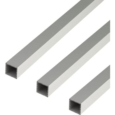 Alberts 498115 Lot de 3 tubes carrés, en aluminium anodisé argenté, 1000 x 20 x 20 mm - Publicité Alberts 498115 Lot de 3 tubes carrés, en aluminium anodisé argenté, 1000 x 20 x 20 mm - Publicité