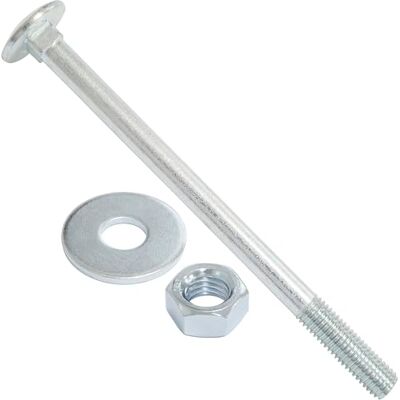 AERZETIX Ensemble de 5 boulons carrossiers M12x180mm / rondelles et écrous M12 / en acier zingué/pour fixation et assemblage - Publicité AERZETIX Ensemble de 5 boulons carrossiers M12x180mm / rondelles et écrous M12 / en acier zingué/pour fixation et assemblage - Publicité