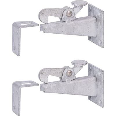 Alberts 410865 Lot de 2 bloqueurs de portail galvanisés à chaud Profondeur 100 mm Hauteur 65 mm Hauteur 50 mm - Publicité Alberts 410865 Lot de 2 bloqueurs de portail galvanisés à chaud Profondeur 100 mm Hauteur 65 mm Hauteur 50 mm - Publicité