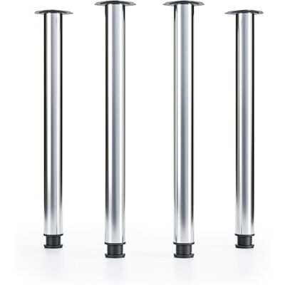ATM Lot de 4 pieds de table modernes en chrome, 710 mm H x 60 mm D, pour bureau et petite table, capacité de 75 kg, montage facile - Publicité ATM Lot de 4 pieds de table modernes en chrome, 710 mm H x 60 mm D, pour bureau et petite table, capacité de 75 kg, montage facile - Publicité