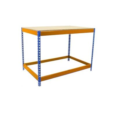 Simon Rack SimonRack Banc de Travail Atelier, Table de Travail Atelier, Charge maximale 400 kg, 900 x 1200 x 450 mm, Bricolage, Bleu/Orange/Bois BT-Basic - Publicité Simon Rack SimonRack Banc de Travail Atelier, Table de Travail Atelier, Charge maximale 400 kg, 900 x 1200 x 450 mm, Bricolage, Bleu/Orange/Bois BT-Basic - Publicité