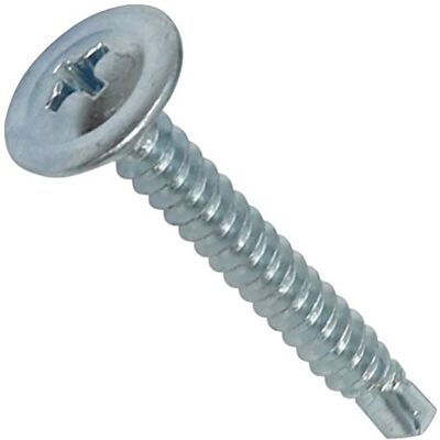 AERZETIX C44742 Lot de 100 Vis à tôle autoperceuses Ø4.2x32mm à tête large bombée à empreinte PH/cruciforme en acier zingué fixation tôle bardage métallique chéneaux couleur argent - Publicité AERZETIX C44742 Lot de 100 Vis à tôle autoperceuses Ø4.2x32mm à tête large bombée à empreinte PH/cruciforme en acier zingué fixation tôle bardage métallique chéneaux couleur argent - Publicité