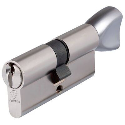Cylindre à bouton nickelé Vachette Assa Abloy 3111 V5 - 30x30 - 3 clés - Publicité Cylindre à bouton nickelé Vachette Assa Abloy 3111 V5 - 30x30 - 3 clés - Publicité