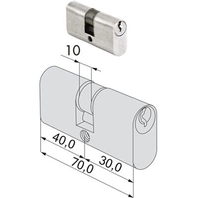 Cisa Modèle N08210-12-0 Cylindre Ovale en Laiton Niquelé - Accessoire de Serrure - Publicité Cisa Modèle N08210-12-0 Cylindre Ovale en Laiton Niquelé - Accessoire de Serrure - Publicité