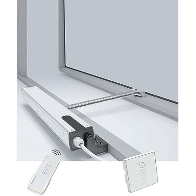 Koncey Ouvre-fenêtre à Chaîne Electrique avec Télécommande et Interrupteur, Moteur de Chaîne pour Fenêtres pour Ouverture/Fermeture Automatique de Fenêtres à Battants, Lucarnes et d'aérations de Toit (Taill - Publicité Koncey Ouvre-fenêtre à Chaîne Electrique avec Télécommande et Interrupteur, Moteur de Chaîne pour Fenêtres pour Ouverture/Fermeture Automatique de Fenêtres à Battants, Lucarnes et d'aérations de Toit (Taill - Publicité