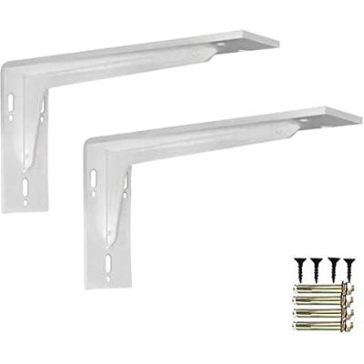 XINGWANGG 2 Pièces Equerre Etagere Murale,Supports Étagère en Form L,Supports Triangulaires de 90 Degrés en Acier, Équerres Étagères en Métal,Charge Maximale 30kg,avec Accessoires (45cm/17.7in,White) - Publicité XINGWANGG 2 Pièces Equerre Etagere Murale,Supports Étagère en Form L,Supports Triangulaires de 90 Degrés en Acier, Équerres Étagères en Métal,Charge Maximale 30kg,avec Accessoires (45cm/17.7in,White) - Publicité