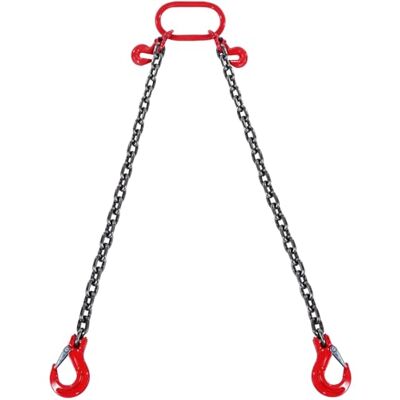 VEVOR Élingue Chaîne de Levage à 2 Brins avec Crochets et Ajusteurs, 8 mm x 180 cm, Capacité de Charge 2993 kg, Grade 80, pour Chariot Élévateur, Palan à Moteur, Quai, Chantier de Construction, Usine - Publicité VEVOR Élingue Chaîne de Levage à 2 Brins avec Crochets et Ajusteurs, 8 mm x 180 cm, Capacité de Charge 2993 kg, Grade 80, pour Chariot Élévateur, Palan à Moteur, Quai, Chantier de Construction, Usine - Publicité
