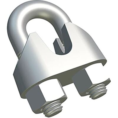 Keple M8 Serre-câbles étrier acier attache allié zingué pour selle boulonnée métallique clips pour câbles de gréement et de tension 8mm DIN741 (18 pièces) - Publicité Keple M8 Serre-câbles étrier acier attache allié zingué pour selle boulonnée métallique clips pour câbles de gréement et de tension 8mm DIN741 (18 pièces) - Publicité