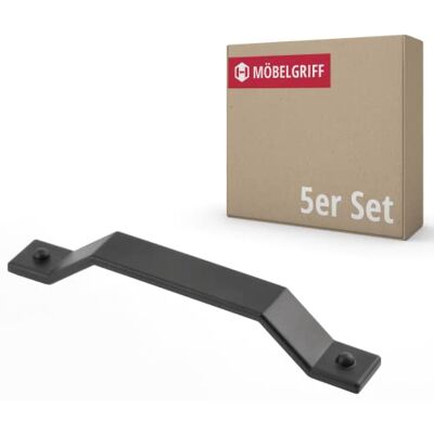 Gedotec Archibald Lot de 5 poignées de meuble en métal Noir mat avec matériel de fixation BA : 160 mm Poignées de porte pour armoires de cuisine - Publicité Gedotec Archibald Lot de 5 poignées de meuble en métal Noir mat avec matériel de fixation BA : 160 mm Poignées de porte pour armoires de cuisine - Publicité