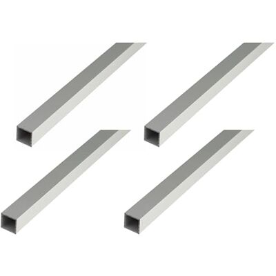 Alberts Lot de 4 tubes carrés Aluminium anodisé argenté 2000 x 25 x 25 mm - Publicité Alberts Lot de 4 tubes carrés Aluminium anodisé argenté 2000 x 25 x 25 mm - Publicité