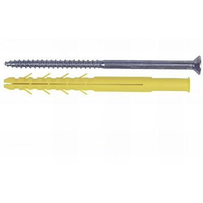 ING Fixations 6 Chevilles longues CQLV D. 10 x 280 mm + Vis tête fraisée Torx T40 / D. 7 Zingué - Publicité ING Fixations 6 Chevilles longues CQLV D. 10 x 280 mm + Vis tête fraisée Torx T40 / D. 7 Zingué - Publicité