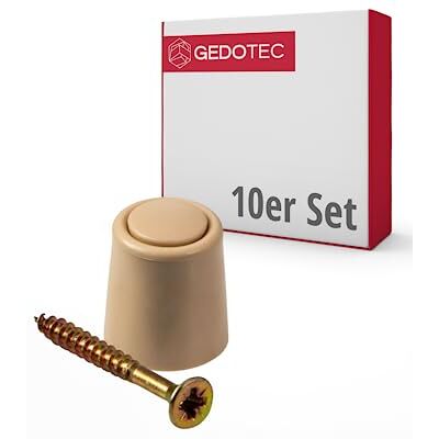 Gedotec Lot de 10 butées de porte en caoutchouc avec matériel de fixation Lot de 10 butées de porte de qualité supérieure en plastique – Beige Butoir de porte à coller + vis Petit butoir de - Publicité Gedotec Lot de 10 butées de porte en caoutchouc avec matériel de fixation Lot de 10 butées de porte de qualité supérieure en plastique – Beige Butoir de porte à coller + vis Petit butoir de - Publicité