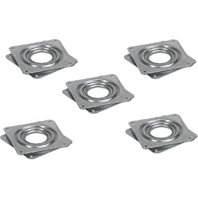 Gedotec Lot de 5 ferrures rotatives à 360° à visser Acier galvanisé Roulement à billes à pression 80 kg Plateau tournant robuste 81 x 81 x 10,5 mm Plateau tournant pour plateaux de table, - Publicité Gedotec Lot de 5 ferrures rotatives à 360° à visser Acier galvanisé Roulement à billes à pression 80 kg Plateau tournant robuste 81 x 81 x 10,5 mm Plateau tournant pour plateaux de table, - Publicité
