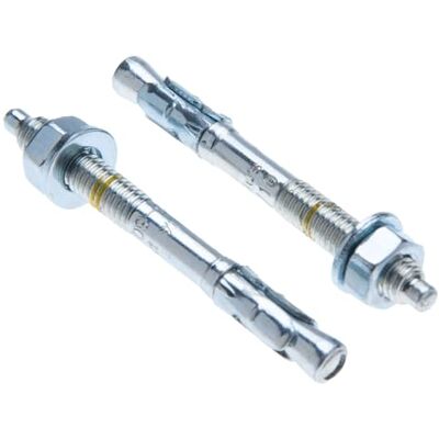 Keple M12 Ancrage en béton 12 mm x 130 mm Boulon traversant pour fixation de 30 mm, vis à tige filetée, ancrage à coin galvanisé avec rondelle, écrou, marquage de profondeur et cône d'expansion, paquet de 6 - Publicité Keple M12 Ancrage en béton 12 mm x 130 mm Boulon traversant pour fixation de 30 mm, vis à tige filetée, ancrage à coin galvanisé avec rondelle, écrou, marquage de profondeur et cône d'expansion, paquet de 6 - Publicité