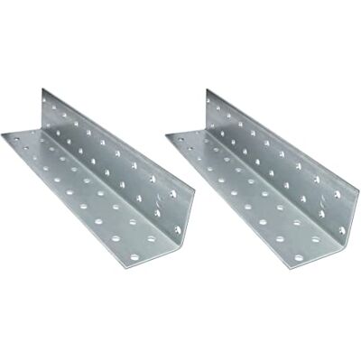 AERZETIX C58986 Lot de 2 Équerres d'assemblage perforées 40x40x200x2 mm pattes de fixation à angle droit à 40 trous ronds montage renforcement étagères meuble bois en acier zingué Z275 - Publicité AERZETIX C58986 Lot de 2 Équerres d'assemblage perforées 40x40x200x2 mm pattes de fixation à angle droit à 40 trous ronds montage renforcement étagères meuble bois en acier zingué Z275 - Publicité