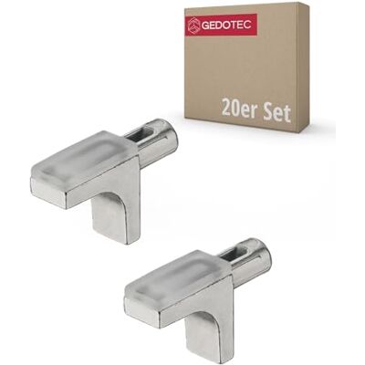 Gedotec Supports de sol en verre de 5 mm pour étagères en bois H9637 Supports de tablette en plastique transparent à encliqueter Acier nickelé 20 pièces Épingles de support pour trous de - Publicité Gedotec Supports de sol en verre de 5 mm pour étagères en bois H9637 Supports de tablette en plastique transparent à encliqueter Acier nickelé 20 pièces Épingles de support pour trous de - Publicité