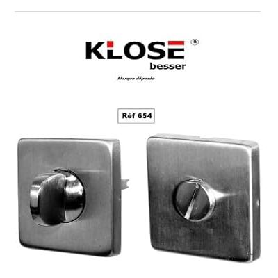 KLOSE BESSER Paire de Rosaces Carrées A condamnation sans voyant Inox 304 - Publicité KLOSE BESSER Paire de Rosaces Carrées A condamnation sans voyant Inox 304 - Publicité