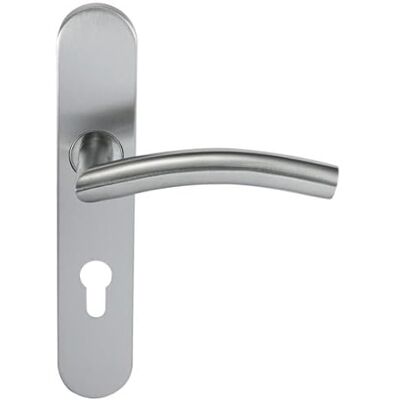 KLOSE BESSER Paire de Poignées de porte Inox 304 sur Plaque "Romy Vague" Trou Cylindre - Publicité KLOSE BESSER Paire de Poignées de porte Inox 304 sur Plaque "Romy Vague" Trou Cylindre - Publicité