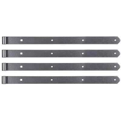 Alberts 822712 DURAVIS®Penture droite, bout arrondi en noir diamant, à couche duplex gond Ø 13 mm taille 600 x 40 mm kit de 4 - Publicité Alberts 822712 DURAVIS®Penture droite, bout arrondi en noir diamant, à couche duplex gond Ø 13 mm taille 600 x 40 mm kit de 4 - Publicité