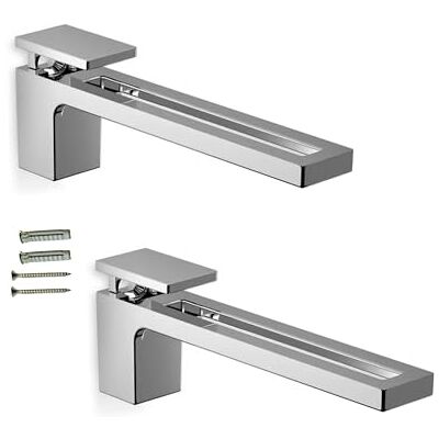 Gedotec Lot de 2 supports de table chromés polis pour étagères en verre de 8 à 35 mm Supports de serrage en métal 15 kg Support d'étagère pour verre et panneaux de bois Support mural pour - Publicité Gedotec Lot de 2 supports de table chromés polis pour étagères en verre de 8 à 35 mm Supports de serrage en métal 15 kg Support d'étagère pour verre et panneaux de bois Support mural pour - Publicité
