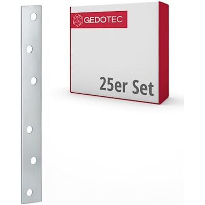 Gedotec Lot de 25 connecteurs plats en métal robuste Pour meubles En acier galvanisé Longueur : 196 mm Plaque perforée plate pour connecter et renforcer Plaque de connexion en métal pour - Publicité Gedotec Lot de 25 connecteurs plats en métal robuste Pour meubles En acier galvanisé Longueur : 196 mm Plaque perforée plate pour connecter et renforcer Plaque de connexion en métal pour - Publicité
