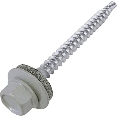 AERZETIX C57222 Lot de 50 Vis autoperceuse métal sur bois Ø4.8x55 mm + rondelle d'étanchéité EPDM peint en couleur aluminium blanc RAL 9006 empreinte de la tête 8 mm hexagonale en acier - Publicité AERZETIX C57222 Lot de 50 Vis autoperceuse métal sur bois Ø4.8x55 mm + rondelle d'étanchéité EPDM peint en couleur aluminium blanc RAL 9006 empreinte de la tête 8 mm hexagonale en acier - Publicité