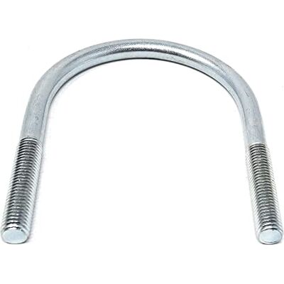 Design61 Lot de 2 vis à étrier DIN 3570 En acier rond M12 x 125 x Ø 76 mm Étrier fileté galvanisé Boulons en U - Publicité Design61 Lot de 2 vis à étrier DIN 3570 En acier rond M12 x 125 x Ø 76 mm Étrier fileté galvanisé Boulons en U - Publicité