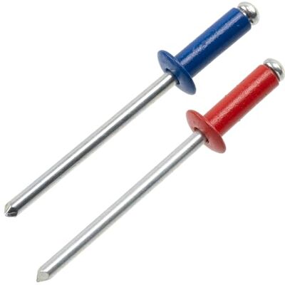 AERZETIX Lot de 50 Rivets aveugles Ø4x12 mm à tête plate, RAL 3000 rouge feu et RAL 5010 bleu en aluminium/acier pour assemblage esthétique et fixation rapide - Publicité AERZETIX Lot de 50 Rivets aveugles Ø4x12 mm à tête plate, RAL 3000 rouge feu et RAL 5010 bleu en aluminium/acier pour assemblage esthétique et fixation rapide - Publicité