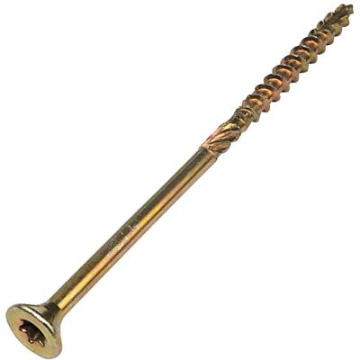 AERZETIX C44467 Lot de 100 Vis à bois Ø4x80 mm tête fraisée à empreinte étoile T20 en acier zingué jaune assemblage filetage serrage fixation charpente contreplaqués agglomérés mélaminés - Publicité AERZETIX C44467 Lot de 100 Vis à bois Ø4x80 mm tête fraisée à empreinte étoile T20 en acier zingué jaune assemblage filetage serrage fixation charpente contreplaqués agglomérés mélaminés - Publicité
