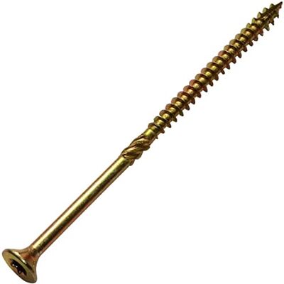 AERZETIX C44466 Lot de 100 Vis à bois Ø4x70 mm tête fraisée à empreinte étoile T20 en acier zingué jaune assemblage filetage serrage fixation charpente contreplaqués agglomérés mélaminés - Publicité AERZETIX C44466 Lot de 100 Vis à bois Ø4x70 mm tête fraisée à empreinte étoile T20 en acier zingué jaune assemblage filetage serrage fixation charpente contreplaqués agglomérés mélaminés - Publicité