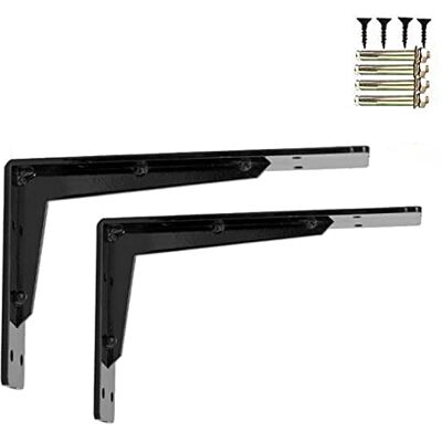 XINGWANGG 2 Pièces Equerre Etagere Murale,Supports Étagère en Form L,Supports Triangulaires de 90 Degrés en Acier, Équerres Étagères en Métal,Charge Maximale 30kg,avec Accessoires (50cm/19.7in,Black) - Publicité XINGWANGG 2 Pièces Equerre Etagere Murale,Supports Étagère en Form L,Supports Triangulaires de 90 Degrés en Acier, Équerres Étagères en Métal,Charge Maximale 30kg,avec Accessoires (50cm/19.7in,Black) - Publicité