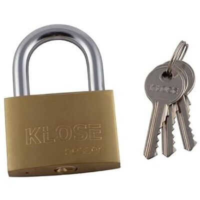 KLOSE BESSER - Brass Padlock - 40 mm largeur - Double Teeth - Publicité KLOSE BESSER - Brass Padlock - 40 mm largeur - Double Teeth - Publicité