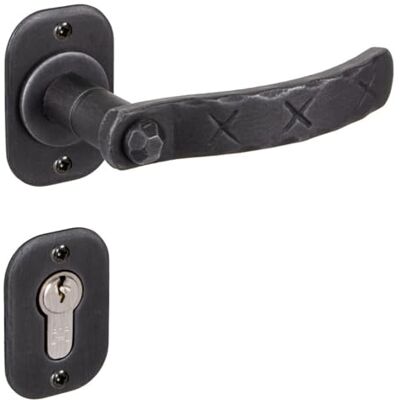 Gedotec Poignée de porte en fer forgé 1 garniture Ferrure de porte antique noire Poignée de porte de chambre sur rosace SEEFELD PZ cylindre Fonte noire rustique matériel de fixation inclus - Publicité Gedotec Poignée de porte en fer forgé 1 garniture Ferrure de porte antique noire Poignée de porte de chambre sur rosace SEEFELD PZ cylindre Fonte noire rustique matériel de fixation inclus - Publicité