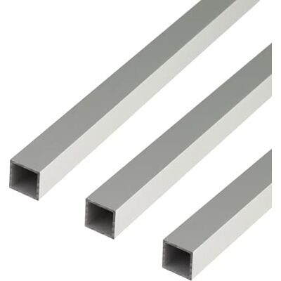 Alberts 498122 Lot de 3 tubes carrés en aluminium anodisé argenté 1000 x 25 x 25 mm - Publicité Alberts 498122 Lot de 3 tubes carrés en aluminium anodisé argenté 1000 x 25 x 25 mm - Publicité