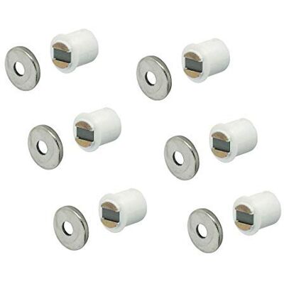 Gedotec Ferme Porte Aimant Puissant Loquet Magnétique pour Porte de Placard, Armoire, Meuble, Tiroir Plaque Métal et Cylindre Plastique Foret de 9 mm Magnet 2.5 kg Blanc 6 Paires - Publicité Gedotec Ferme Porte Aimant Puissant Loquet Magnétique pour Porte de Placard, Armoire, Meuble, Tiroir Plaque Métal et Cylindre Plastique Foret de 9 mm Magnet 2.5 kg Blanc 6 Paires - Publicité