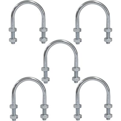 AERZETIX C59046 Lot de 5 Boulons en forme "U" pour tuyau 1" et 4 écrous M6x60 mm pour tuyauterie à diamètre 1" ~34 mm DIN3570 en acier zingué couleur argent - Publicité AERZETIX C59046 Lot de 5 Boulons en forme "U" pour tuyau 1" et 4 écrous M6x60 mm pour tuyauterie à diamètre 1" ~34 mm DIN3570 en acier zingué couleur argent - Publicité
