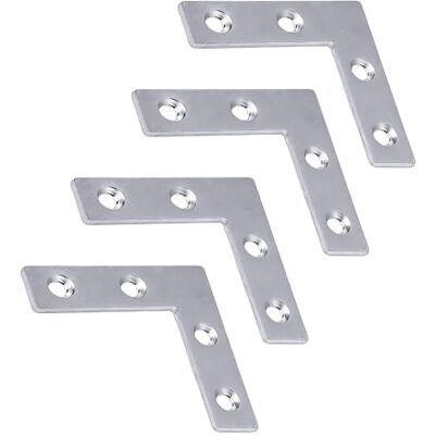 Gedotec Raccord d'angle lourd en métal 90° 4 pièces cornières 50x50x10 mm équerres plates pour relier et renforcer Equerre de meuble Equerre de construction plate Métal Equerre métallique 90 d - Publicité Gedotec Raccord d'angle lourd en métal 90° 4 pièces cornières 50x50x10 mm équerres plates pour relier et renforcer Equerre de meuble Equerre de construction plate Métal Equerre métallique 90 d - Publicité