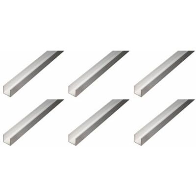 Alberts Lot de 6 profilés en U Aluminium, naturel 1000 x 6 x 6 mm - Publicité Alberts Lot de 6 profilés en U Aluminium, naturel 1000 x 6 x 6 mm - Publicité