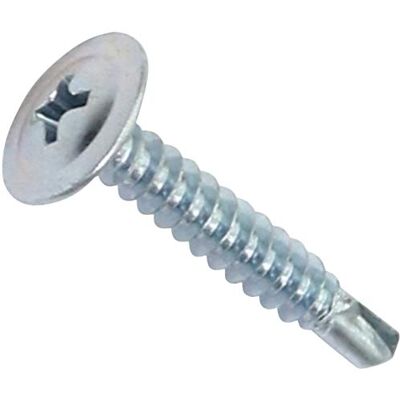 AERZETIX C44676 Lot de 100 Vis à tôle autoperceuses Ø4.2x25mm à tête large bombée à empreinte PH/cruciforme en acier zingué fixation tôle bardage métallique chéneaux couleur argent - Publicité AERZETIX C44676 Lot de 100 Vis à tôle autoperceuses Ø4.2x25mm à tête large bombée à empreinte PH/cruciforme en acier zingué fixation tôle bardage métallique chéneaux couleur argent - Publicité