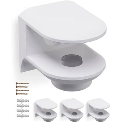 Gedotec Lot de 4 supports à tablette RM03 blanc mat, supports pour tablette en verre pour épaisseurs de verre de 6–11 mm, pince en verre avec vis de serrage et support en verre, matériel de montage - Publicité Gedotec Lot de 4 supports à tablette RM03 blanc mat, supports pour tablette en verre pour épaisseurs de verre de 6–11 mm, pince en verre avec vis de serrage et support en verre, matériel de montage - Publicité