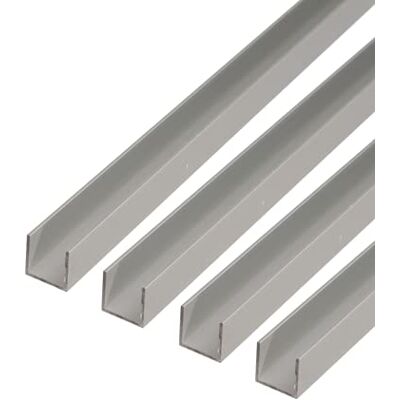 Alberts 497774 Lot de 4 profilés en U en aluminium anodisé Argenté 1000 x 15 x 15 mm - Publicité Alberts 497774 Lot de 4 profilés en U en aluminium anodisé Argenté 1000 x 15 x 15 mm - Publicité