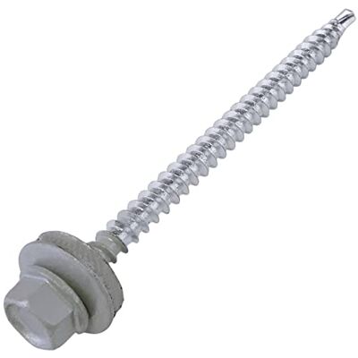 AERZETIX C57223 Lot de 50 Vis autoperceuse métal sur bois Ø4.8x70 mm + rondelle d'étanchéité EPDM peint en couleur aluminium blanc RAL 9006 empreinte de la tête 8 mm hexagonale en acier - Publicité AERZETIX C57223 Lot de 50 Vis autoperceuse métal sur bois Ø4.8x70 mm + rondelle d'étanchéité EPDM peint en couleur aluminium blanc RAL 9006 empreinte de la tête 8 mm hexagonale en acier - Publicité