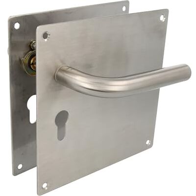 Amig Jeu de poignées avec plaque pour porte Poignée avec serrure à clé à 47 mm Mod. 4CB47 Acier inoxydable 18/8 180 x 180 mm Carré de 8 mm Argenté mat - Publicité Amig Jeu de poignées avec plaque pour porte Poignée avec serrure à clé à 47 mm Mod. 4CB47 Acier inoxydable 18/8 180 x 180 mm Carré de 8 mm Argenté mat - Publicité