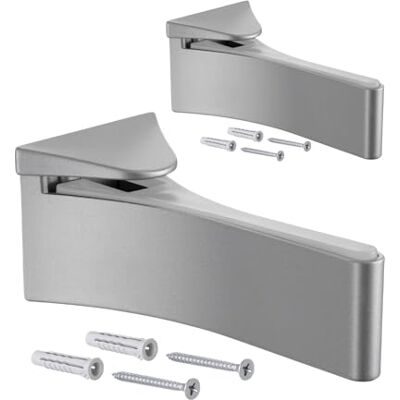 Gedotec Support d'étagère design étagère murale en métal argent anodisé 2 pièces support d'étagère pour charges lourdes MAFOS épaisseur de tablette 6-30 mm - Publicité Gedotec Support d'étagère design étagère murale en métal argent anodisé 2 pièces support d'étagère pour charges lourdes MAFOS épaisseur de tablette 6-30 mm - Publicité