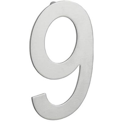 THIRARD Targa numero civico 9 acciaio inox 304 - acier inoxydable 304 - hauteur 100 mm - fixation murale - plaque - Publicité THIRARD Targa numero civico 9 acciaio inox 304 - acier inoxydable 304 - hauteur 100 mm - fixation murale - plaque - Publicité